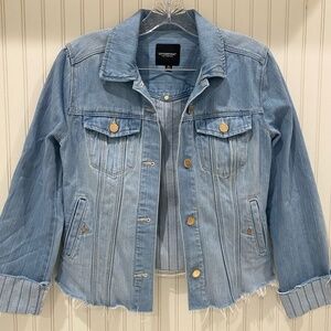 Liverpool Frayed Distressed Denim Jean Jacket XS‎